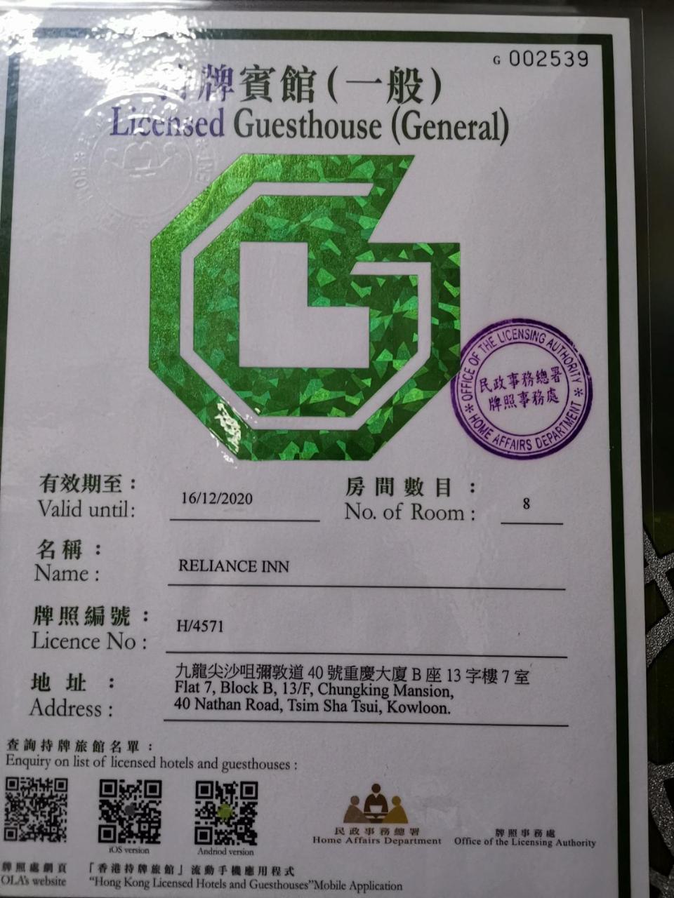 Pay-less A2 Guest house Hong Kong